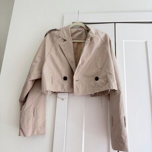 Women's Cropped Trench Coat Jacket